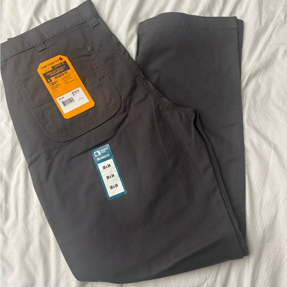 Carhartt Rugged Flex Gray Canvas Work Pants